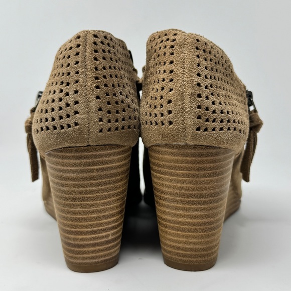 New Lucky Brand Suede Wedge Open Toe booties size 8.5 - Picture 4 of 7